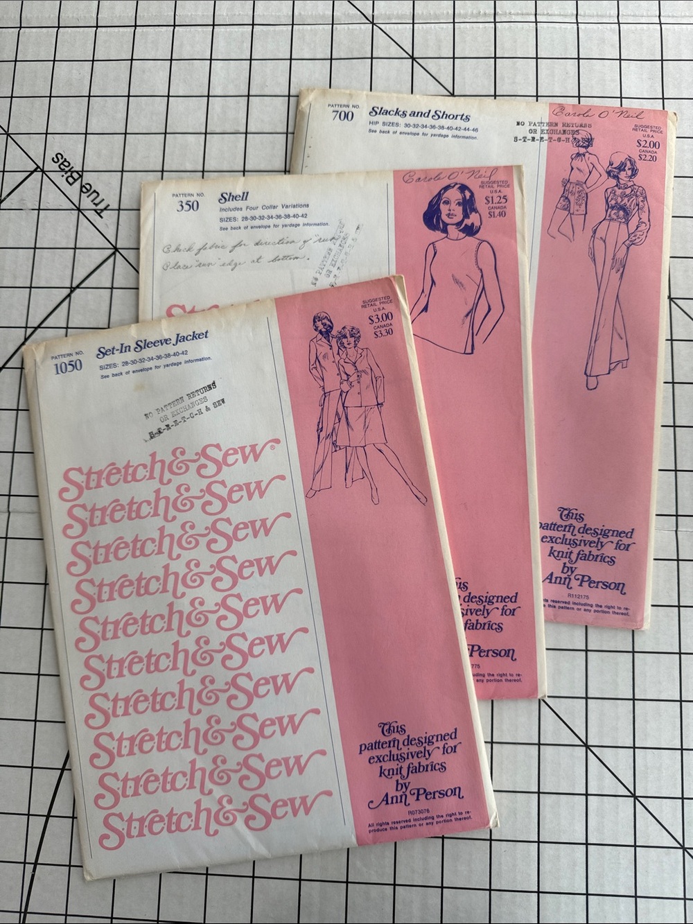 Vintage Stretch & Sew Ann Person Pattern Lot Complete 700, 350, 1050